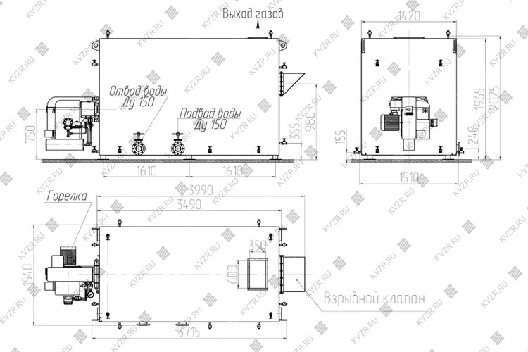 Чертеж котла 1.74 МВт на дизеле